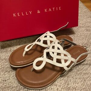 Kelly & Katie Cream and Tan Sandals
